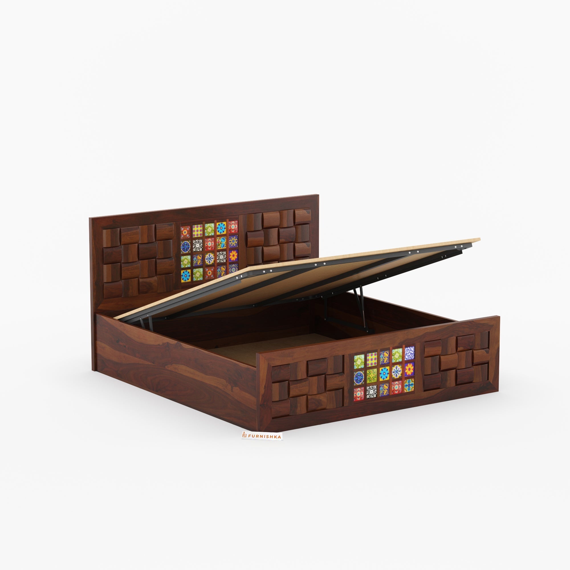 Josy Sheesham Wood Bed – King & Queen Size (Non Storage) | Woodon India